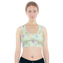 Easter Pattern Sports Bra With Pocket by Valentinaart