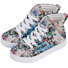 Old World Wall Kid s Hi-top Skate Sneakers by ThreadsBySkyBoxLLC