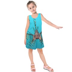 Lionfish 2 Kids  Sleeveless Dress by trendistuff