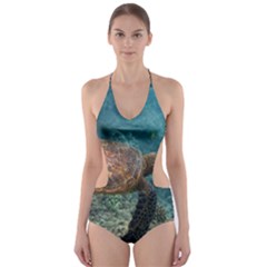 Sea Turtle 3 Cut-out One Piece Swimsuit by trendistuff