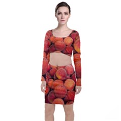 Peaches 2 Long Sleeve Crop Top & Bodycon Skirt Set by trendistuff