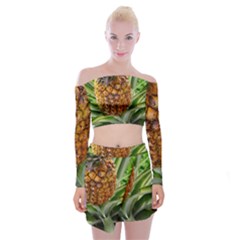 Pineapple 2 Off Shoulder Top With Mini Skirt Set by trendistuff