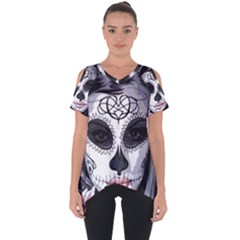 Day Of The Dead Sugar Skull Cut Out Side Drop Tee by StarvingArtisan