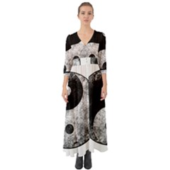 Grunge Yin Yang Button Up Boho Maxi Dress by Valentinaart