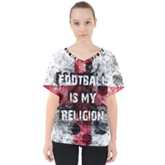 Football Is My Religion V-neck Dolman Drape Top by Valentinaart