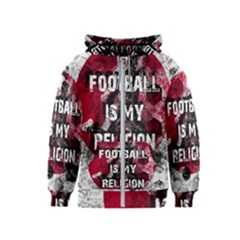 Football Is My Religion Kids  Zipper Hoodie by Valentinaart