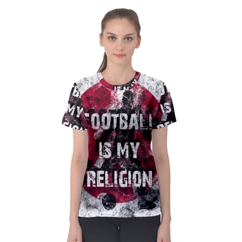 Football Is My Religion Women s Sport Mesh Tee by Valentinaart