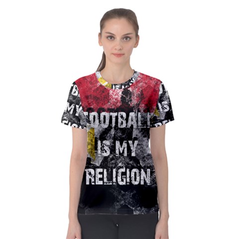 Football Is My Religion Women s Sport Mesh Tee by Valentinaart