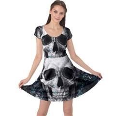 Skull Cap Sleeve Dress by Valentinaart