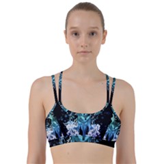 Amazing Wolf With Flowers, Blue Colors Line Them Up Sports Bra by FantasyWorld7