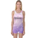 Beautiful Rose, Soft Violet Colors One Piece Boyleg Swimsuit View1