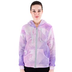 Beautiful Rose, Soft Violet Colors Women s Zipper Hoodie by FantasyWorld7