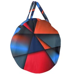 3d And Abstract Giant Round Zipper Tote