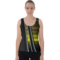 Abstract Multicolor Vectors Flow Lines Graphics Velvet Tank Top