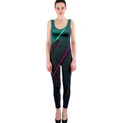 Abstract Green Purple One Piece Catsuit