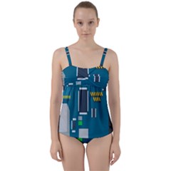 Amphisbaena Two Platform Dtn Node Vector File Twist Front Tankini Set by Sapixe