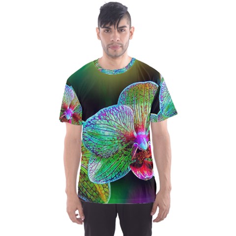 Alien Orchids Floral Art Photograph Men s Sports Mesh Tee by Sapixe