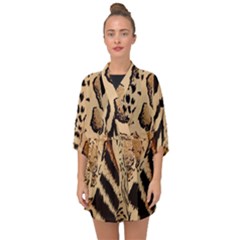 Animal Fabric Patterns Half Sleeve Chiffon Kimono