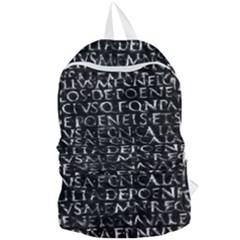 Antique Roman Typographic Pattern Foldable Lightweight Backpack