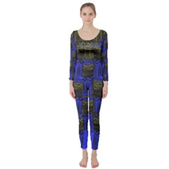 Basket Weave Long Sleeve Catsuit by Sapixe