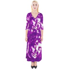 Purple Buddha Art Portrait Quarter Sleeve Wrap Maxi Dress by yoursparklingshop