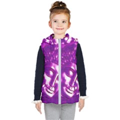 Purple Buddha Art Portrait Kid s Hooded Puffer Vest by yoursparklingshop