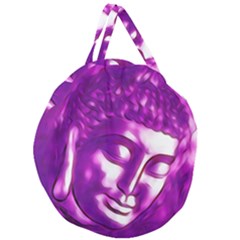 Purple Buddha Art Portrait Giant Round Zipper Tote by yoursparklingshop