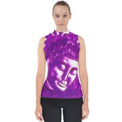 Purple Buddha Art Portrait Shell Top by yoursparklingshop