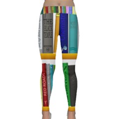 Shelf Books Library Reading Classic Yoga Leggings by Nexatart