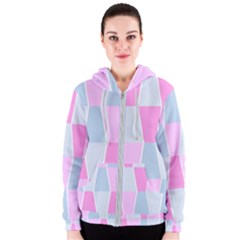 Geometric Pattern Design Pastels Women s Zipper Hoodie by Nexatart