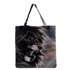 Angry Lion Digital Art Hd Grocery Tote Bag by Nexatart