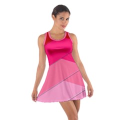 Geometric Shapes Magenta Pink Rose Cotton Racerback Dress by Nexatart