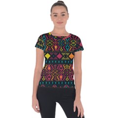 Ethnic Pattern Short Sleeve Sports Top  by Sapixe