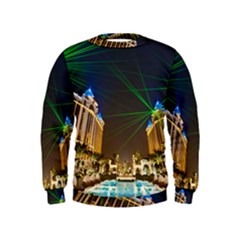 Galaxy Hotel Macau Cotai Laser Beams At Night Kids  Sweatshirt by Sapixe