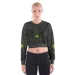 Green Android Honeycomb Gree Cropped Sweatshirt by Sapixe