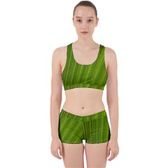 Green Leaf Pattern Plant Work It Out Gym Set by Sapixe