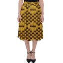 Golden Pattern Fabric Folding Skater Skirt View1