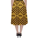 Golden Pattern Fabric Folding Skater Skirt View2