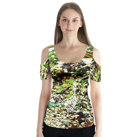 April   Birds Of Paradise 5 Butterfly Sleeve Cutout Tee  by bestdesignintheworld