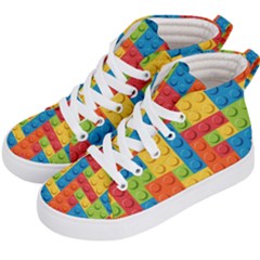 Lego Bricks Pattern Kid s Hi-top Skate Sneakers