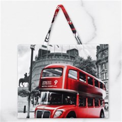 London Bus Zipper Large Tote Bag