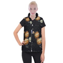 Outer Space Planets Solar System Women s Button Up Vest by Sapixe