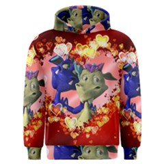 Ove Hearts Cute Valentine Dragon Men s Overhead Hoodie by Sapixe