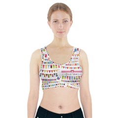 Owl Pattern Sports Bra With Pocket