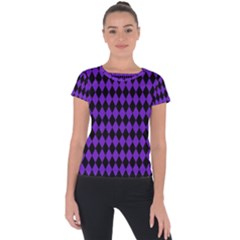 Jester Purple Short Sleeve Sports Top  by jumpercat