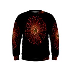 Red Flower Blooming In The Dark Kids  Sweatshirt by Sapixe