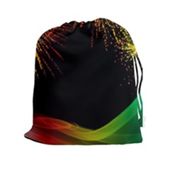 Rainbow Fireworks Celebration Colorful Abstract Drawstring Pouches (xxl) by Sapixe