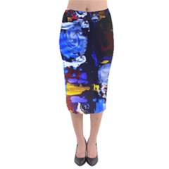 Balboa   Island On A Snd 3 Velvet Midi Pencil Skirt by bestdesignintheworld