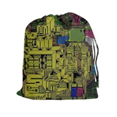 Technology Circuit Board Drawstring Pouches (xxl) by Sapixe