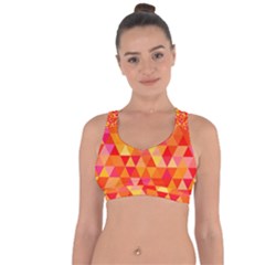 Triangle Tile Mosaic Pattern Cross String Back Sports Bra